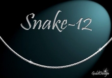 Snake 12 - řetízek rhodium